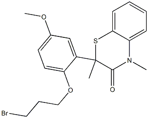 2-[2-(3-Bromopropyloxy)-5-methoxyphenyl]-2-methyl-4-methyl-4H-1,4-benzothiazin-3(2H)-one Structure