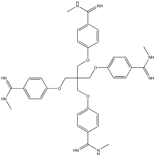 4,4',4'',4'''-[Methanetetrayltetrakis(methyleneoxy)]tetrakis(N1-methylbenzamidine) 구조식 이미지