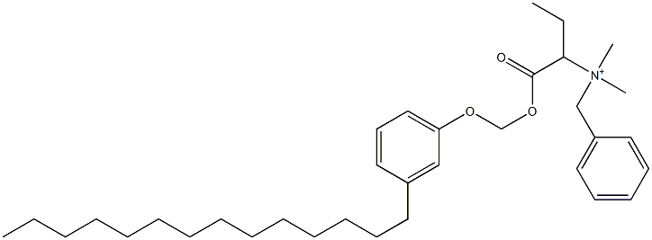 N,N-Dimethyl-N-benzyl-N-[1-[[(3-tetradecylphenyloxy)methyl]oxycarbonyl]propyl]aminium 구조식 이미지