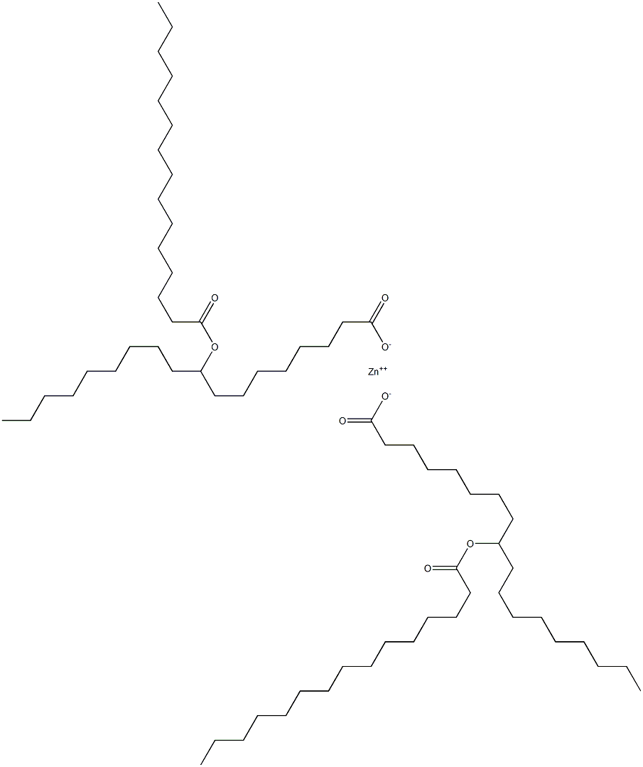 Bis(9-pentadecanoyloxystearic acid)zinc salt Structure