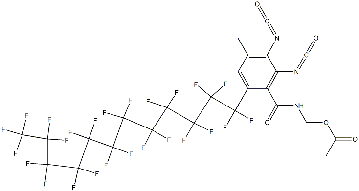 N-(Acetyloxymethyl)-2-(pentacosafluorododecyl)-5,6-diisocyanato-4-methylbenzamide 구조식 이미지