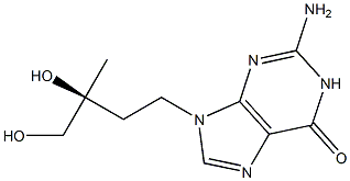 2-Amino-9-[(3S)-3,4-dihydroxy-3-methylbutyl]-1,9-dihydro-6H-purin-6-one Structure