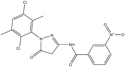 1-(2,5-Dichloro-3,6-dimethylphenyl)-3-(3-nitrobenzoylamino)-5(4H)-pyrazolone 구조식 이미지