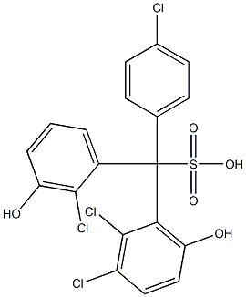 (4-Chlorophenyl)(2-chloro-3-hydroxyphenyl)(2,3-dichloro-6-hydroxyphenyl)methanesulfonic acid 구조식 이미지