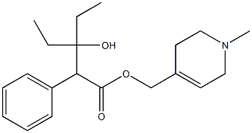 3-Ethyl-3-hydroxy-2-phenylvaleric acid (1-methyl-1,2,5,6-tetrahydropyridin-4-yl)methyl ester 구조식 이미지