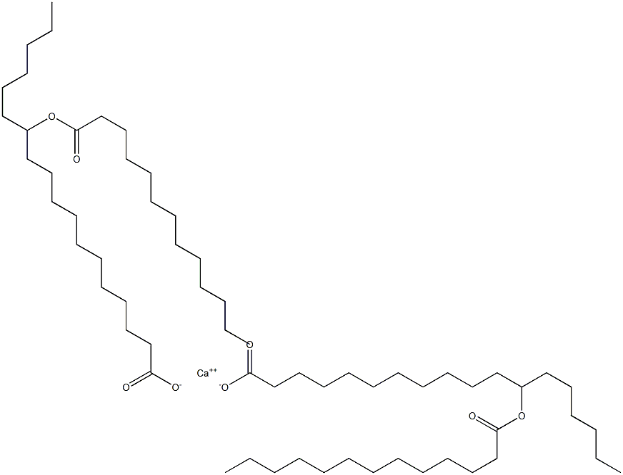 Bis(12-tridecanoyloxystearic acid)calcium salt 구조식 이미지