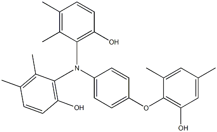 N,N-Bis(6-hydroxy-2,3-dimethylphenyl)-4-(6-hydroxy-2,4-dimethylphenoxy)benzenamine 구조식 이미지