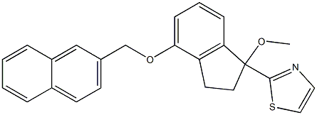 2-[[2,3-Dihydro-1-methoxy-4-[(2-naphthalenyl)methoxy]-1H-inden]-1-yl]thiazole Structure