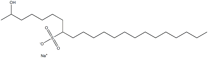 2-Hydroxydocosane-8-sulfonic acid sodium salt Structure