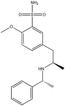 2-Methoxy-5-[(R)-2-[[(R)-1-phenylethyl]amino]propyl]benzenesulfonamide 구조식 이미지