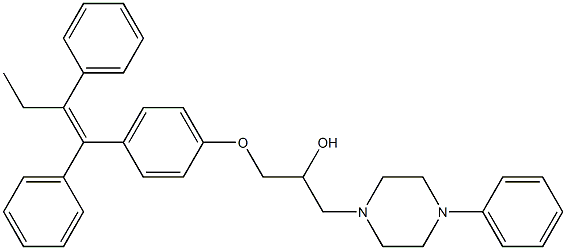 1-[3-[4-(1,2-Diphenyl-1-butenyl)phenoxy]-2-hydroxypropyl]-4-phenylpiperazine 구조식 이미지