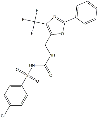 1-[2-Phenyl-4-(trifluoromethyl)oxazol-5-ylmethyl]-3-(4-chlorophenylsulfonyl)urea 구조식 이미지