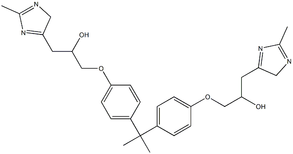 1,1'-(2,2-Propanediyl)bis[(4,1-phenylene)oxy]bis[3-(2-methyl-4H-imidazol-5-yl)-2-propanol] 구조식 이미지