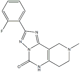 2-(2-Fluorophenyl)-6,7,8,9-tetrahydro-8-methyl-1,3,3a,5,8-pentaaza-3aH-benz[e]inden-4(5H)-one 구조식 이미지