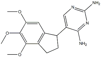 2,4-Diamino-5-[(2,3-dihydro-4,5,6-trimethoxy-1H-inden)-1-yl]pyrimidine 구조식 이미지