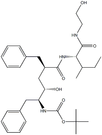 (2S)-2-[[(2R,4S,5S)-5-(tert-Butoxycarbonylamino)-2-benzyl-4-hydroxy-6-phenylhexanoyl]amino]-N-(2-hydroxyethyl)-3-methylpentanamide 구조식 이미지