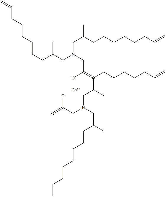 Bis[N,N-bis(2-methyl-9-decenyl)glycine]calcium salt Structure