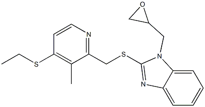 1-(Oxiran-2-ylmethyl)-2-[(4-ethylthio-3-methyl-2-pyridinyl)methylthio]-1H-benzimidazole Structure