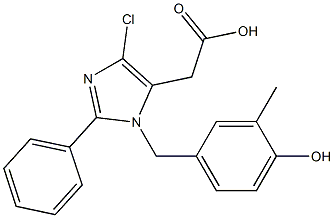 1-(4-Hydroxy-3-methylbenzyl)-4-chloro-2-phenyl-1H-imidazole-5-acetic acid Structure