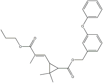 3-[(E)-2-(Propoxycarbonyl)-1-propenyl]-2,2-dimethylcyclopropanecarboxylic acid 3-phenoxybenzyl ester Structure