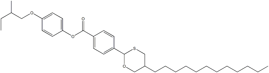 (+)-4-(5-Dodecyl-1,3-oxathian-2-yl)benzoic acid 4-(2-methylbutoxy)phenyl ester Structure