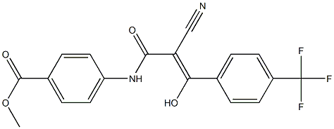 4-[2-Cyano-3-hydroxy-3-(4-trifluoromethylphenyl)acryloylamino]benzoic acid methyl ester Structure