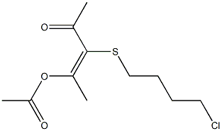 2-Acetoxy-3-(4-chlorobutylthio)-2-penten-4-one 구조식 이미지