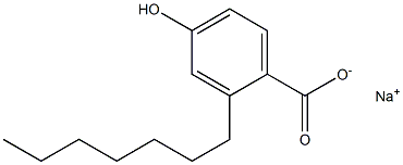 2-Heptyl-4-hydroxybenzoic acid sodium salt Structure