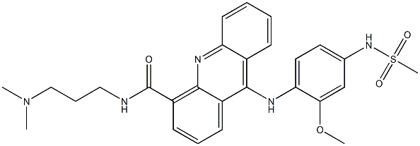 N-(3-Dimethylaminopropyl)-9-(4-methylsulfonylamino-2-methoxyphenylamino)acridine-4-carboxamide Structure