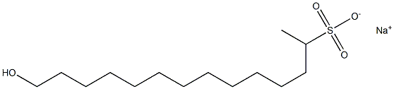 14-Hydroxytetradecane-2-sulfonic acid sodium salt 구조식 이미지