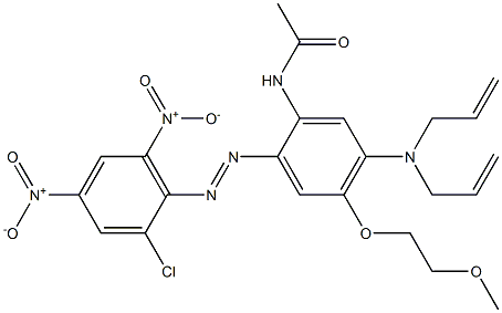 2-Chloro-2'-acetylamino-4,6-dinitro-4'-(diallylamino)-5'-(2-methoxyethoxy)azobenzene 구조식 이미지