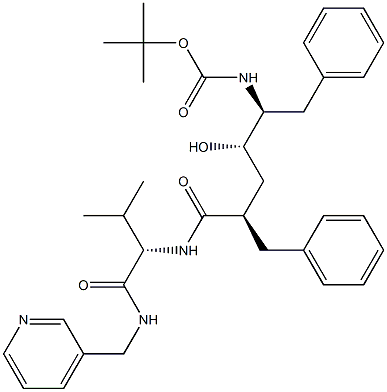 (2S)-2-[[(2R,4S,5S)-5-(tert-Butoxycarbonylamino)-2-benzyl-4-hydroxy-6-phenylhexanoyl]amino]-N-[(3-pyridinyl)methyl]-3-methylbutyramide Structure