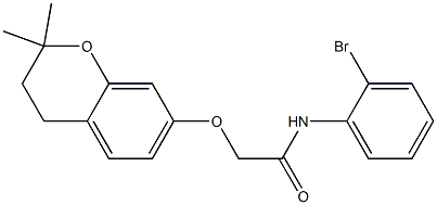 3,4-Dihydro-2,2-dimethyl-7-[N-(2-bromophenyl)carbamoylmethoxy]-2H-1-benzopyran Structure