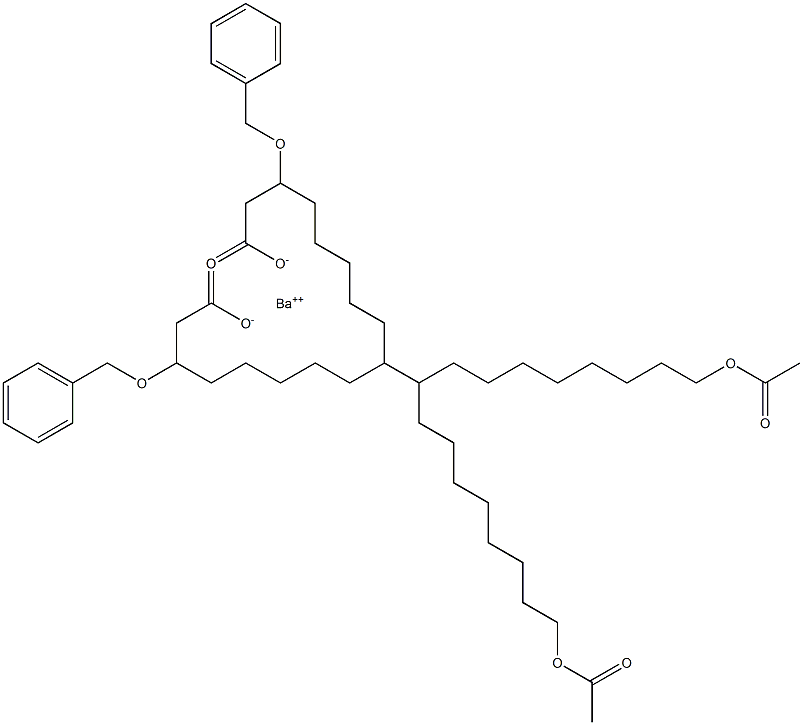 Bis(3-benzyloxy-18-acetyloxystearic acid)barium salt 구조식 이미지