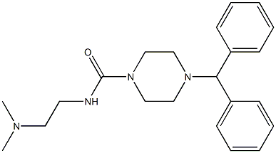 N-(2-Dimethylaminoethyl)-4-diphenylmethylpiperazine-1-carboxamide 구조식 이미지