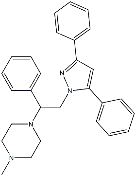 3,5-Diphenyl-1-[2-phenyl-2-(4-methylpiperazin-1-yl)ethyl]-1H-pyrazole Structure