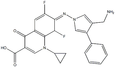 7-[3-[(Amino)methyl]-4-phenylpyrrolizino]-1-cyclopropyl-6,8-difluoro-1,4-dihydro-4-oxo-3-quinolinecarboxylic acid Structure