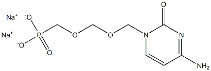 [[[(4-Amino-1,2-dihydro-2-oxopyrimidin)-1-yl]methoxy]methoxy]methylphosphonic acid disodium salt 구조식 이미지