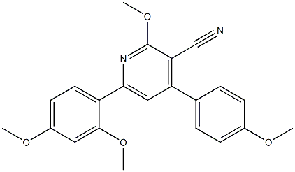 4-(4-Methoxyphenyl)-6-(2,4-dimethoxyphenyl)-2-methoxypyridine-3-carbonitrile 구조식 이미지