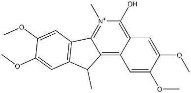 5-Hydroxy-2,3,8,9-tetramethoxy-6,11-dimethyl-11H-indeno[1,2-c]isoquinolin-6-ium Structure