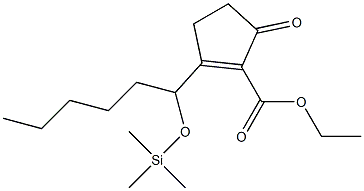 5-Oxo-2-(1-trimethylsilyloxyhexyl)-1-cyclopentene-1-carboxylic acid ethyl ester 구조식 이미지
