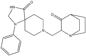 8-[(3-Oxoquinuclidin-2-yl)methyl]-1-phenyl-1,3,8-triazaspiro[4.5]decan-4-one 구조식 이미지