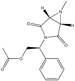 (1S,5R)-3-[(S)-1-Phenyl-2-acetoxyethyl]-6-methyl-3,6-diazabicyclo[3.1.0]hexane-2,4-dione 구조식 이미지