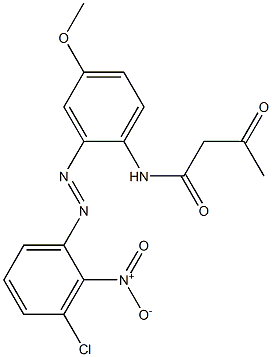 2-Acetyl-2'-(3-chloro-2-nitrophenylazo)-4'-methoxyacetanilide 구조식 이미지