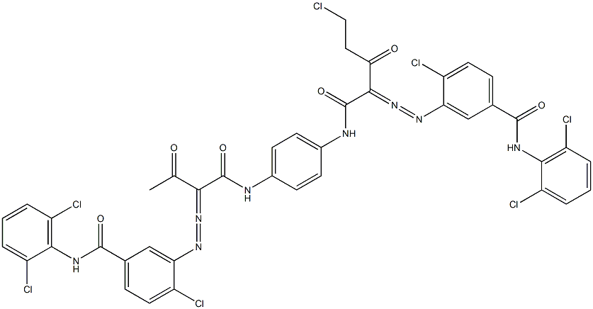 3,3'-[2-(Chloromethyl)-1,4-phenylenebis[iminocarbonyl(acetylmethylene)azo]]bis[N-(2,6-dichlorophenyl)-4-chlorobenzamide] 구조식 이미지