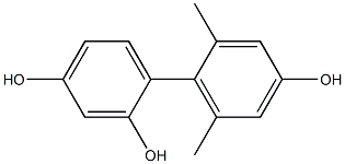 2',6'-Dimethyl-1,1'-biphenyl-2,4,4'-triol Structure