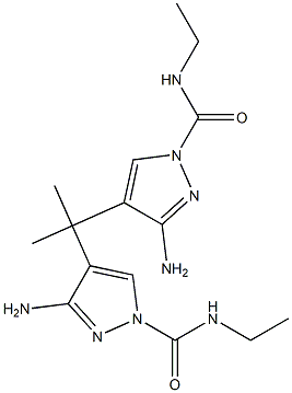 4,4'-(Isopropylidene)bis(3-amino-N-ethyl-1H-pyrazole-1-carboxamide) Structure