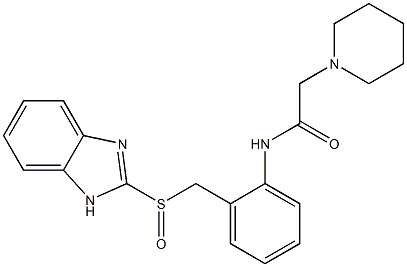 2-[[2-[(Piperidinoacetyl)amino]benzyl]sulfinyl]-1H-benzimidazole Structure