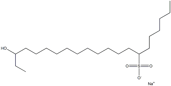 19-Hydroxyhenicosane-7-sulfonic acid sodium salt 구조식 이미지