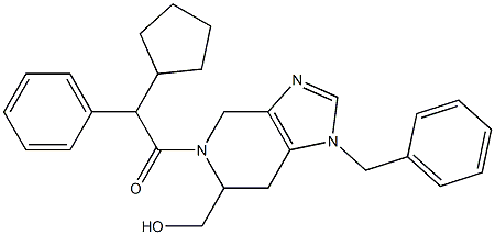 1-(Benzyl)-4,5,6,7-tetrahydro-6-hydroxymethyl-5-(cyclopentylphenylacetyl)-1H-imidazo[4,5-c]pyridine 구조식 이미지